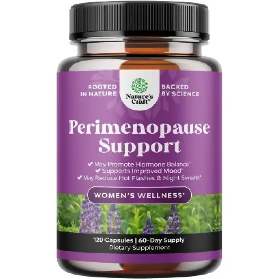 Perimenopause Support Capsules, Women's Pre Menopause Support, Women's Wellness Supplement, Nature's Craft, 120ct image {7}