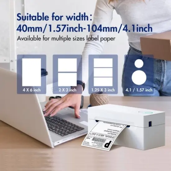 POLONO Bluetooth Thermal Shipping Label Printer, PL70E Wireless 4x6 Shipping Label Printer for Small Business image {2}