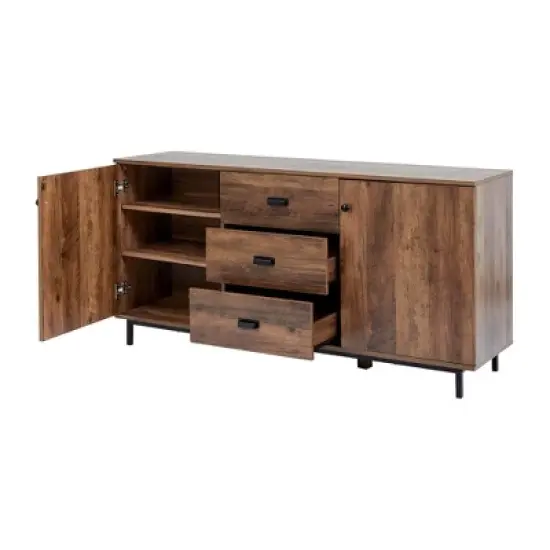 Brooklyn Sideboard with Metal Legs and Handles Brown - Teamson Home image {6}