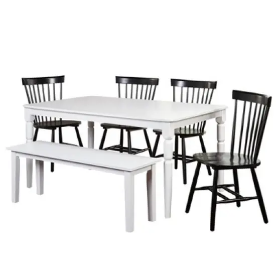 6pc Parma Rectangular Dining Set with Bench - Buylateral image {4}