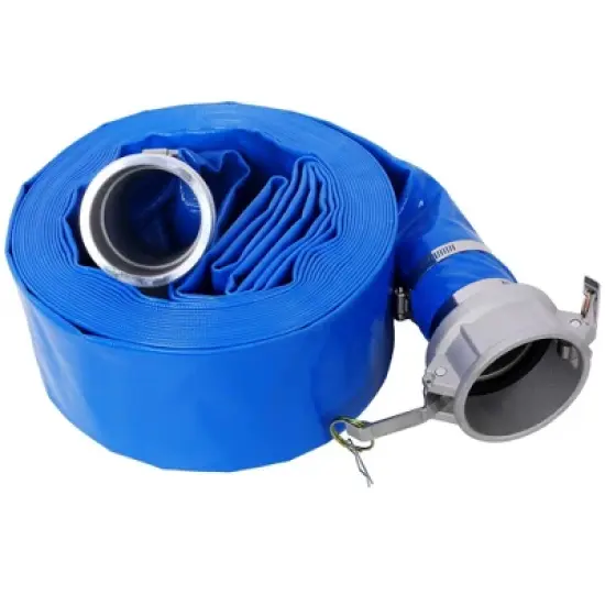 NAYSAYE Pool Cleaning Supply PVC Lay Flat Discharge Hose with Fittings for Outdoor Water Transfer , Blue, 15.2"*12.80"*5.90" image {2}