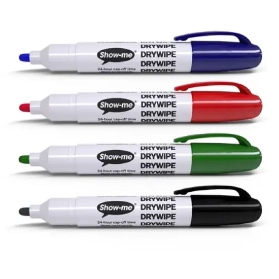 Show-me&reg; Chunky Dry Erase Markers, Assorted, Box of 4 image {3}