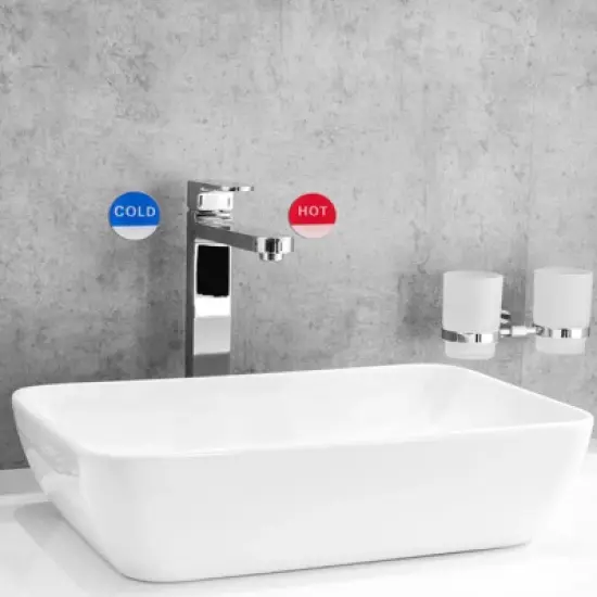 Unique Bargains Acrylic Decor Home Business Round Self Stick Hot/Cold Water Label image {3}