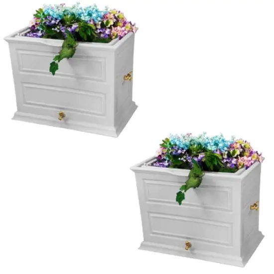 Good Ideas Savannah 50 Gal Colonial Rain Barrel Planter w/ Brass Spigot (2 Pack) image {5}