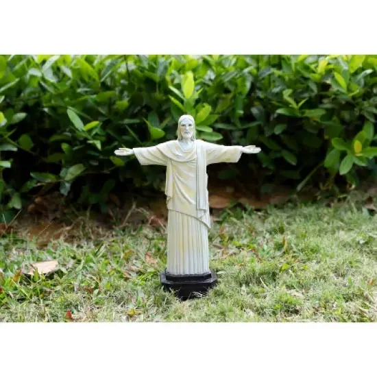Techko Maid Jesus Solar Outdoor Garden Statue Decor with Spotlight image {9}