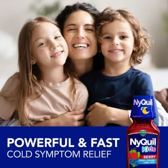 NyQuil Kids' Syrup - Dextromethorphan - Berry - 8 fl oz image {2}