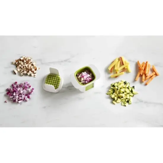 Joseph Joseph ChopCup: Manual Food Chopper with Ergonomic Handle & Stainless Steel Blades, Dishwasher-Safe, White image {10}