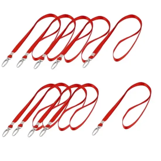 Unique Bargains Metal Swivel J-Hook Fashionable Badge Holder Red 10 Pcs image {5}