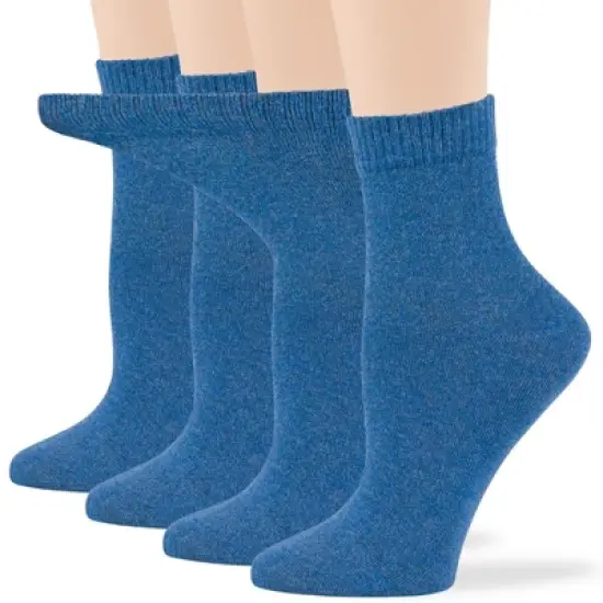 Women's Cotton Diabetic Quarter Solid Socks - 4 Pack - Shoe Size 5-9 Medium, 8-12 Large | 7BIGSTARS KINGDOM image {3}