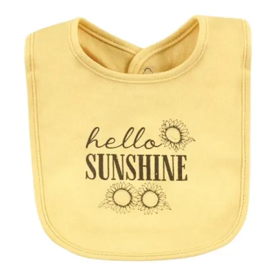 Hudson Baby Infant Girls Cotton Bibs, Sunflower, One Size image {4}