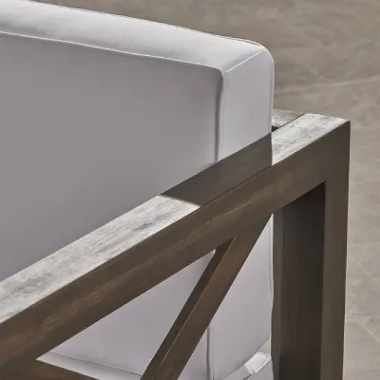 Brava 6pc Acacia Wood Sectional Patio Seating Set - Christopher Knight Home image {2}