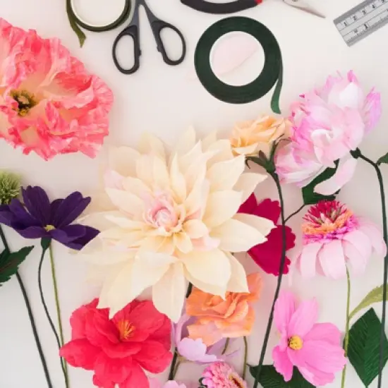 Unique Bargains Waterproof Colorfast Elastic Crepe Paper Flowers Bouquets Tapes 12 Pcs image {5}