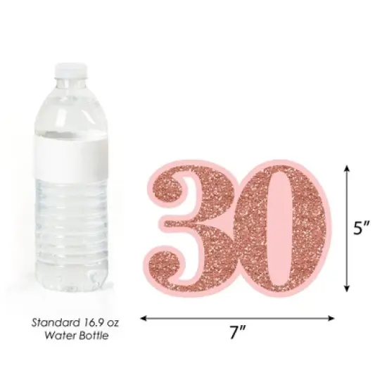 Big Dot of Happiness 30th Pink Rose Gold Birthday - Decorations DIY Happy Birthday Party Essentials - Set of 20 image {3}