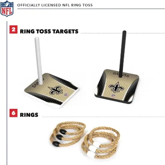 NFL New Orleans Saints Solid Wood Quoits Toss Game image {1}