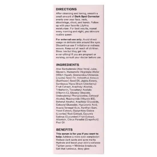 LilyAna Naturals Dark Spot Corrector Face Serum - 1oz image {7}