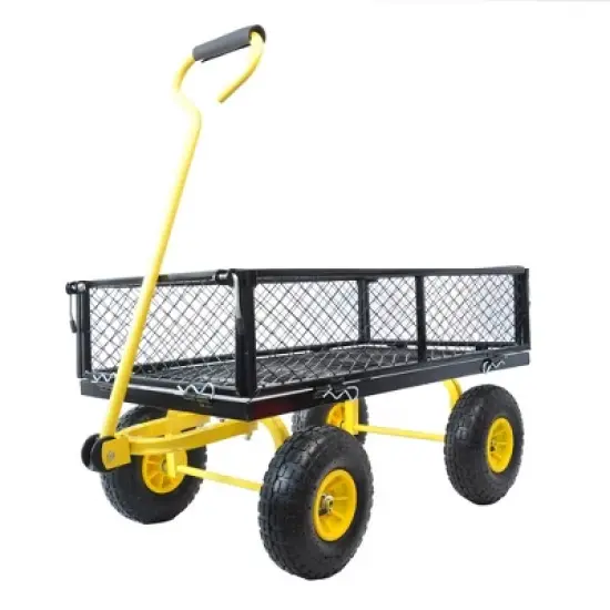 Wagon Garden Cart with 180-degree Steering Range Handle image {15}