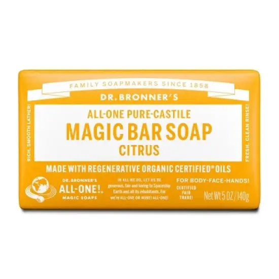 Dr. Bronner's All-One Pure-Castile Magic Bar Soap - Citrus - 5oz image {8}