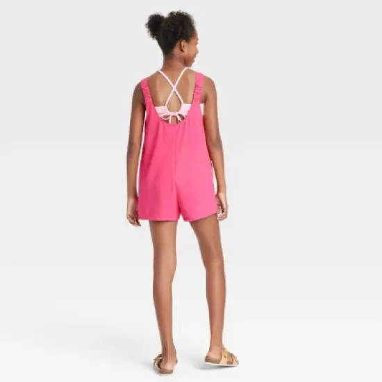 Girls' Chambray Cover Up Dress - art class&trade; Vibrant Pink image {1}