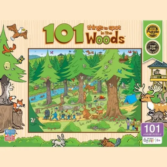 MasterPieces 100 Piece Kids Jigsaw Puzzle - 101 Things to Spot in the Woods image {1}