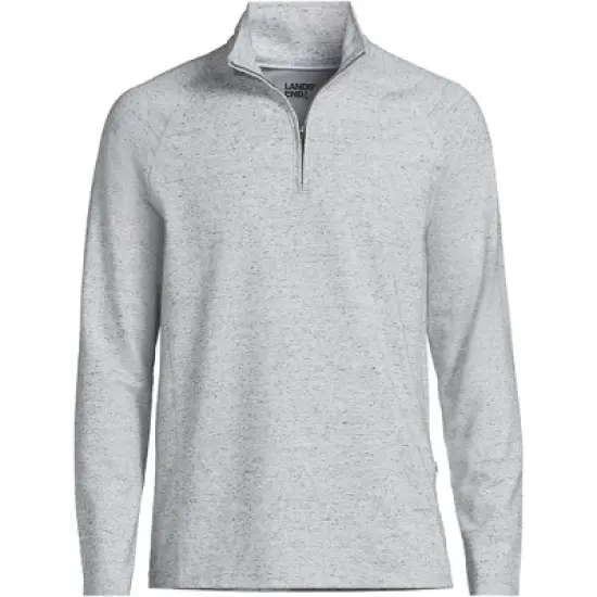 Lands' End Men's Long Sleeve Raglan Hybrid Quarter Zip image {2}