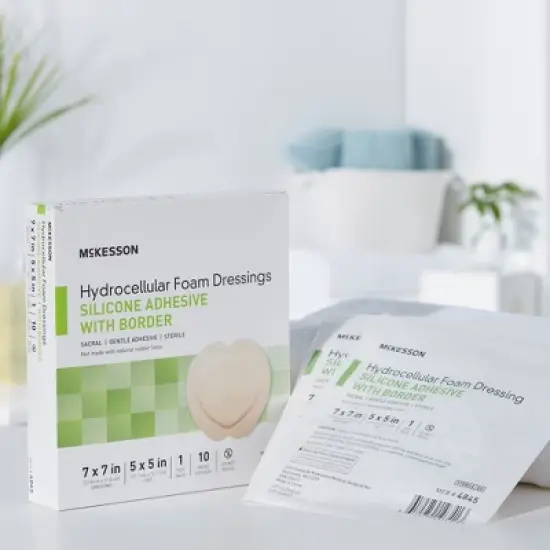 McKesson Foam Dressing 7 x 7" Sacral with Border Film Backing image {6}