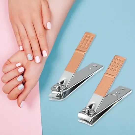 Unique BargainsStainless Steel Manicure Nail Clippers Pedicure Tools Rose Gold Tone 7 in 1 Set image {1}