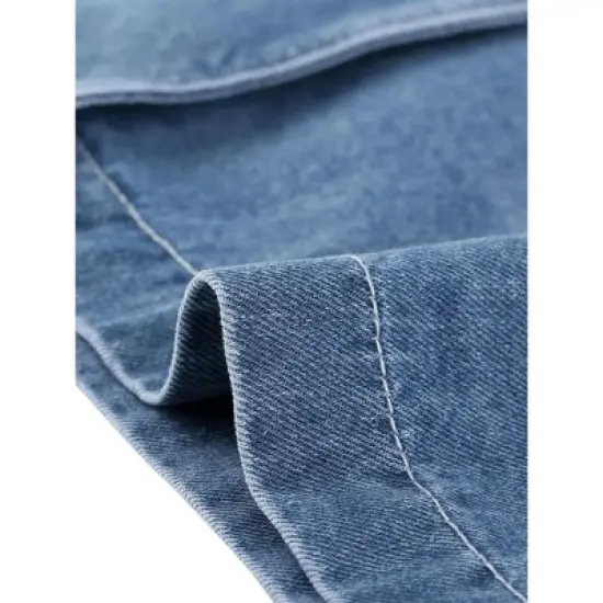 Agnes Orinda Women's Plus Size Denim Relax Notched Lapel Jacket Vest image {5}