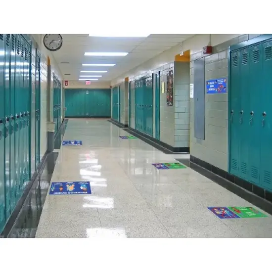 Flipside Products Germ Sharing is Not Caring Anti-Slip Floor Stickers, 14" x 6", Pack of 5 image {1}