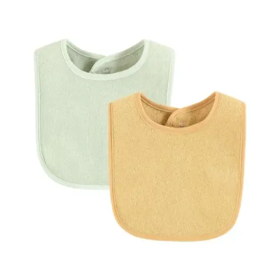 Hudson Baby Infant Girl Drooler Bib with Waterproof Lining, Pink Yellow, One Size image {3}