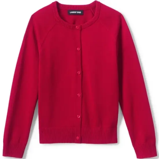 Lands' End School Uniform Girls Cotton Modal Cardigan Sweater image {6}