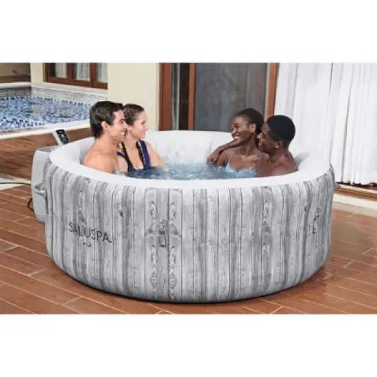 Bestway SaluSpa Fiji AirJet Inflatable Hot Tub with 120 Soothing Jets and Set of 2 Underwater Non-Slip Pool and Spa Seat with Adjustable Legs, Gray image {4}