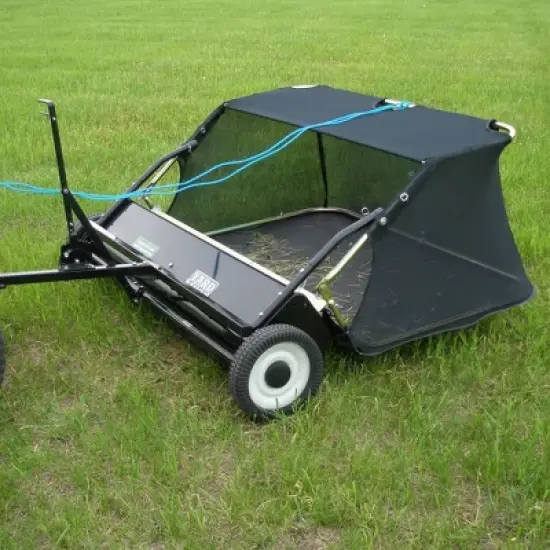 Yard Tuff 42 Inch Quick Assembly Tow Style Lawn Yard Sweeper with Brush Height Adjustment and Mesh Bag for Debris, Leaves, Grass, and More image {3}