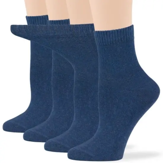 Women's Cotton Diabetic Quarter Solid Socks - 4 Pack - Shoe Size 5-9 Medium, 8-12 Large | 7BIGSTARS KINGDOM image {4}