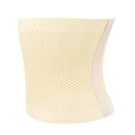 Unique Bargains Mesh Breathable Postpartum Belly Abdominal Shaping Belt Waist Wrapping Shaper Cincher Corset Shapewear Beige L image {6}