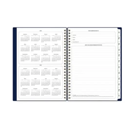 Blue Sky 5.875"x8.625" 2025-2026 Weekly/Monthly Wirebound Planner Printed Buckaroo Navy image {6}
