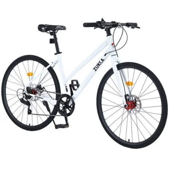 INFURNIC Bicycles, Hybrid bike with 7-speed, City Bicycle For men women, White, 68.8"*25.5"*39.9" image {5}