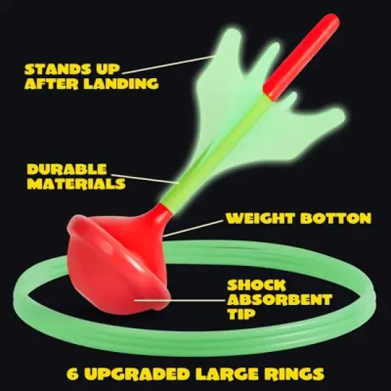 Joyfy Glow-in-the-Dark Lawn Darts Game Set for All Ages - Safe Soft-Tip Outdoor Darts for Family Fun, Camping, and Backyard Activities image {1}