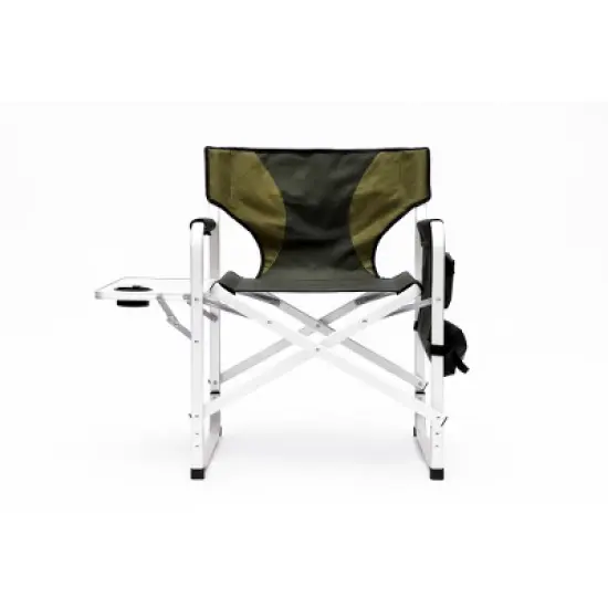 YUHAO 2PCS Outdoor Storage Pockets Lightweight Oversized Directors Chair，Padded Folding Outdoor Chair for Camping Picnics Fishing，Green image {3}
