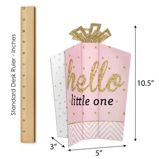 Big Dot of Happiness Hello Little One - Pink and Gold - Girl Baby Shower Decor and Confetti - Terrific Table Centerpiece Kit - Set of 30 image {5}