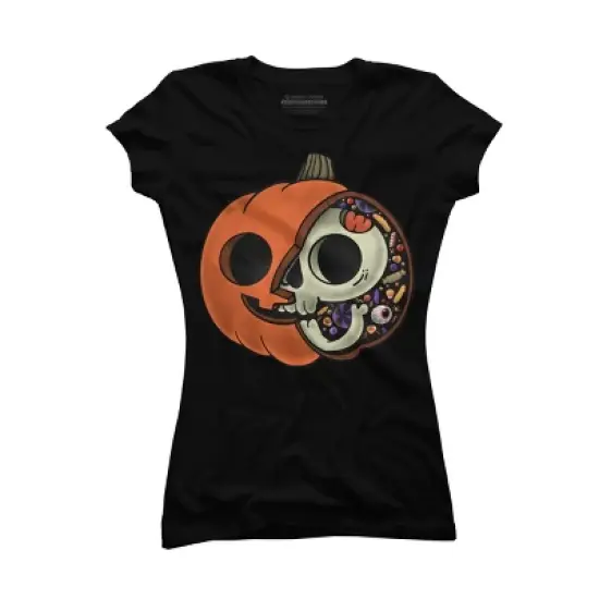 Junior's Design By Humans Halloween Anatomy By ppmid T-Shirt image {2}