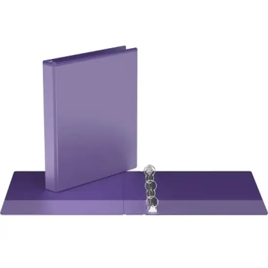 1" Premium Round Ring Binder 6pk Customizable View Purple - Easyview image {1}