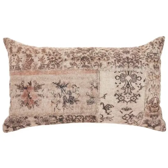  Persian Patchwork Throw Pillow Gray  - Nicole Curtis image {7}