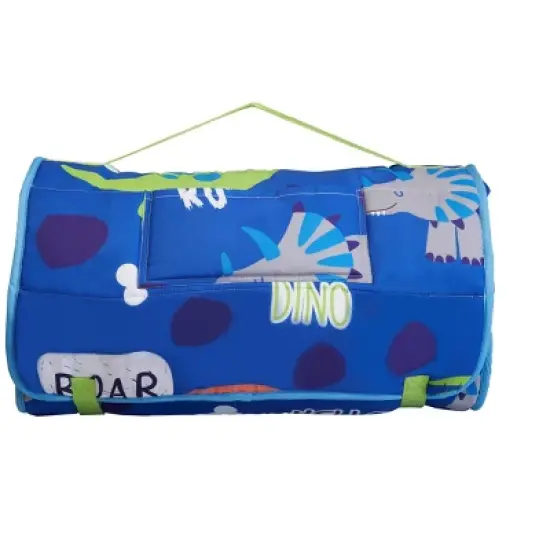 Everyday Kids Roarin' Dinos Nap Mat with Removable Pillow &ndash; Soft, Roll-Up Sleeping Bag with Handle for Ages 3&ndash;6 &ndash; Ideal for Preschool & Travel image {5}