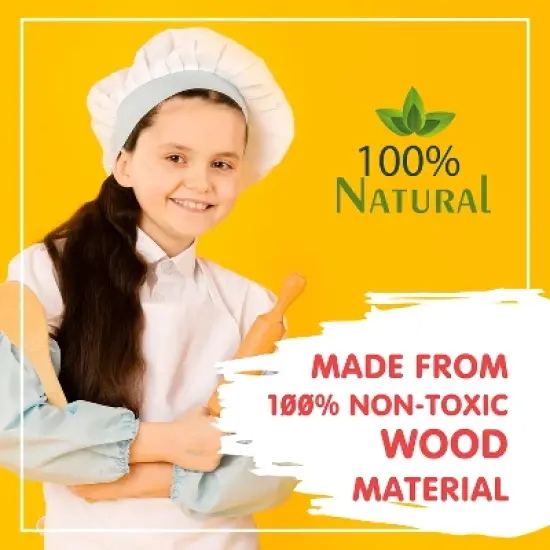 Leo & Friends 2-in-1 Mini Kitchen 15-Piece Wooden Play Set image {3}