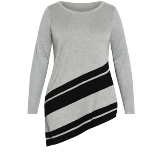 Women's Plus Size Ivory Sweater - charcoal marle | AVENUE image {4}