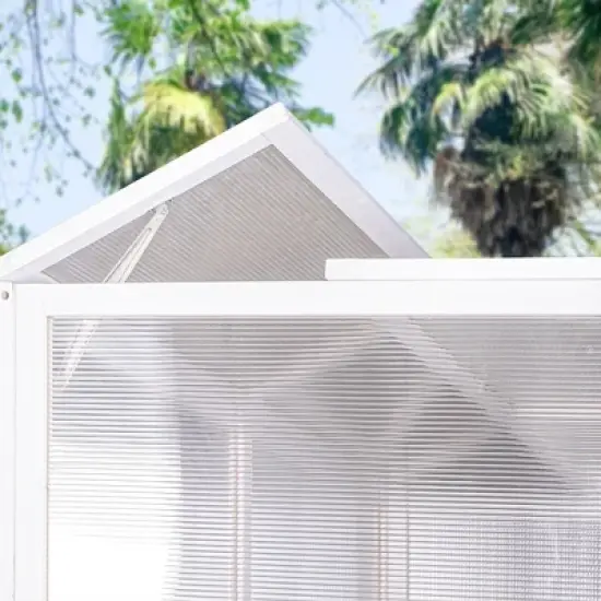 Greenhouse, Wooden Lean to Greenhouses for Outdoors, Heavy Duty Walk in Green House for Outside Winter for Sunroom Storage Shed, Garden, Backyard image {8}