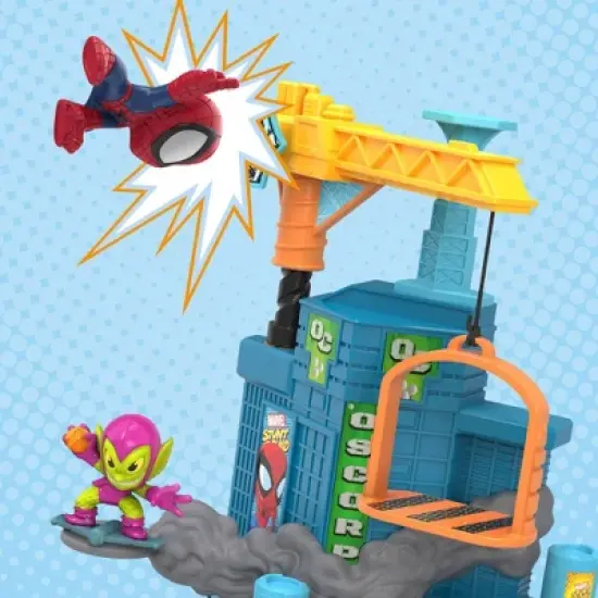 Marvel Stunt Squad Spider-Man vs Green Goblin Crane Smash Playset image {5}