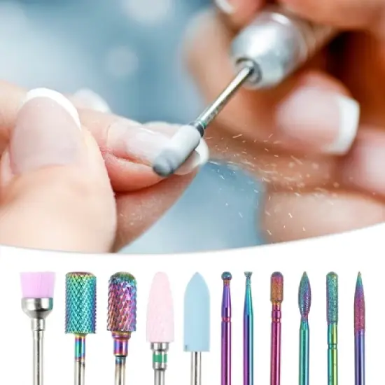 Unique Bargains Cuticle Remover Nail Drill Bits Set 11 Pcs image {1}