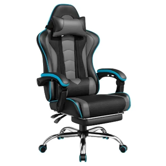 Yaheetech Adjustable Gaming Chair with Footrest and Lumbar Support image {8}
