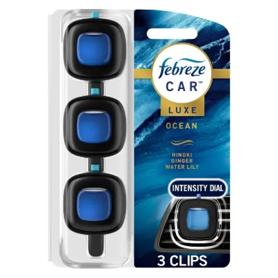 Febreze Car Air Freshener Vent Clip - Ocean  - 0.22 fl oz/3pk image {12}
